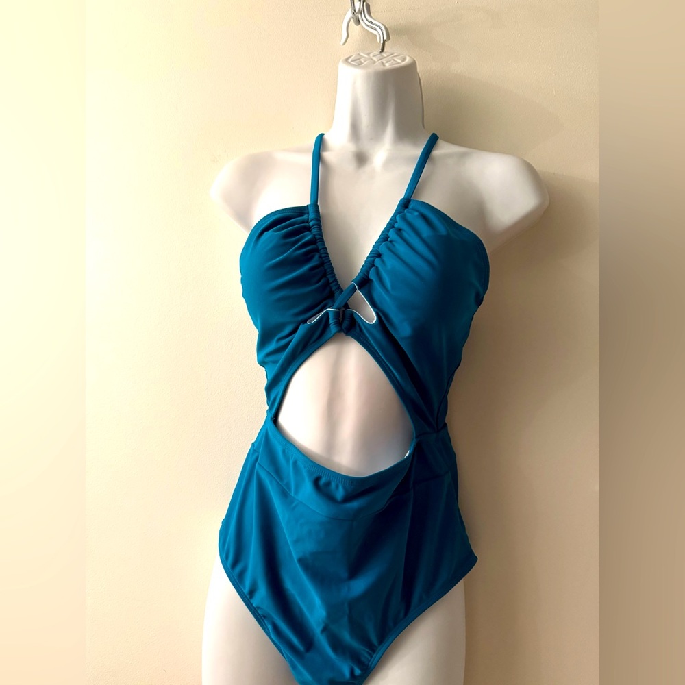 Cupshe Teal Cutout One-Piece Swimsuit